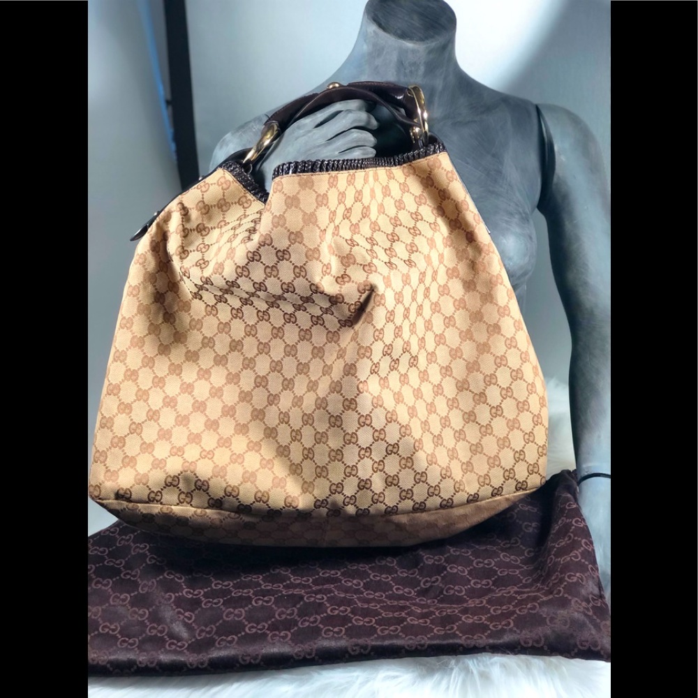 Gucci GG Canvas Horsebit Large Hobo